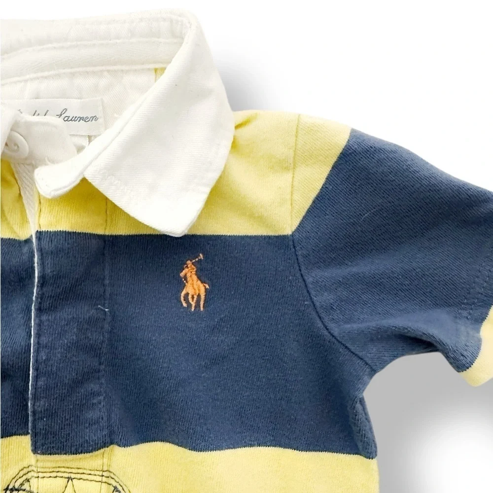 Ralph Lauren | Striped Cotton Rugby Shortall (9 mos) 🏉